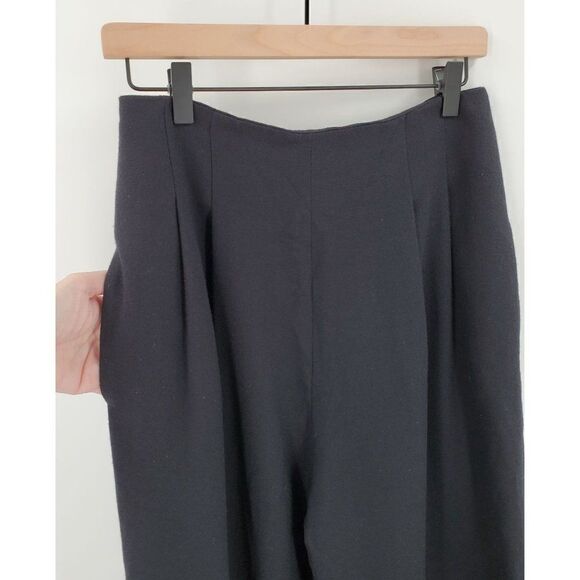 Ann Taylor Dress Pants Womens Pleated Front Back Zip 100% Wool Black Size 8 - Picture 3 of 9